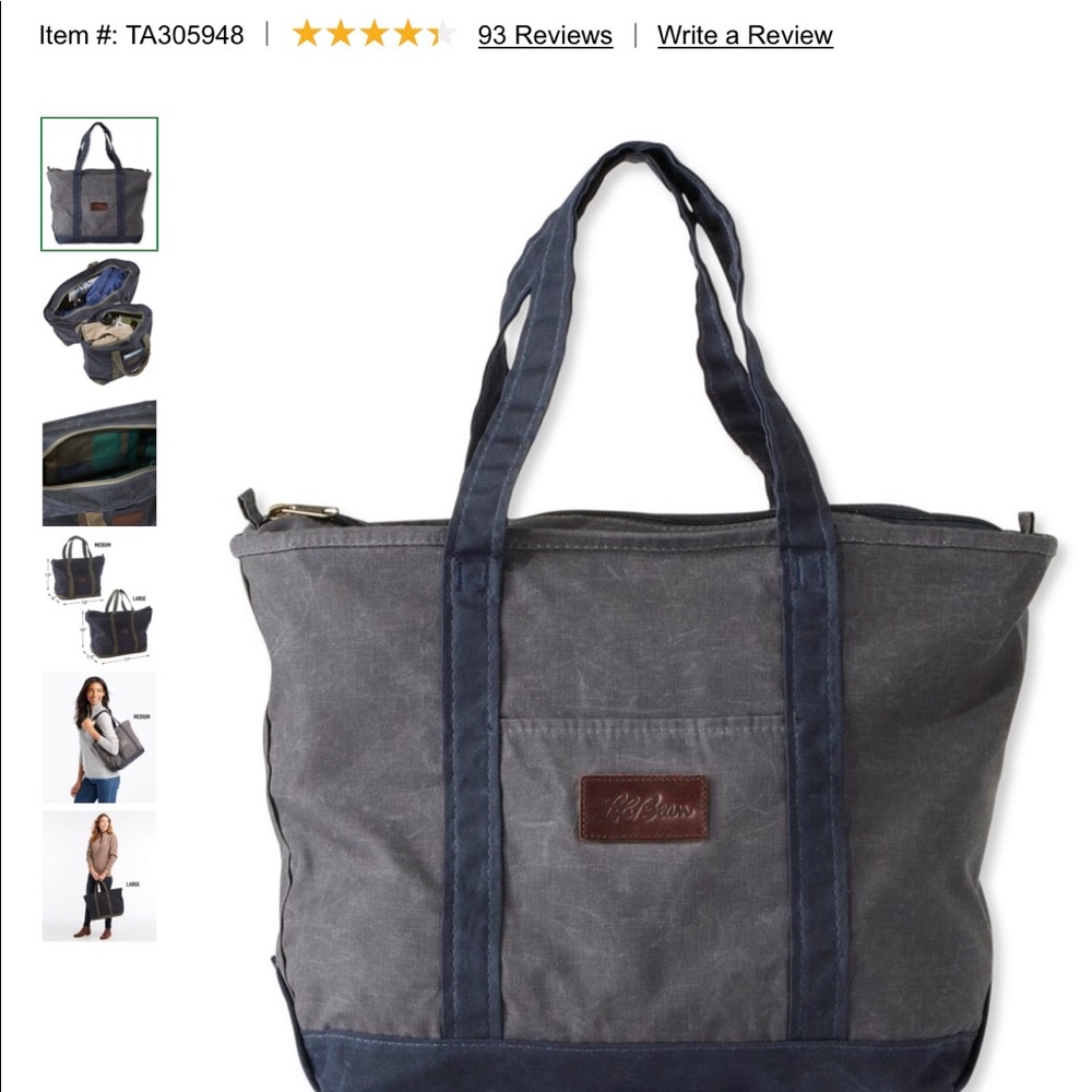 Brand NEW: LL Bean Large Waxed Tote.